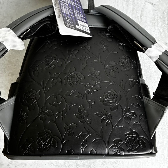 Loungefly Wednesday Addams Mini Floral Backpack Black Embossed main image 10